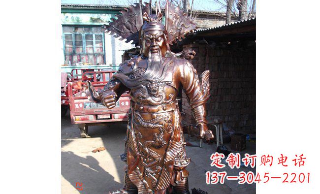 温州武财神持刀关公铜雕 (3)