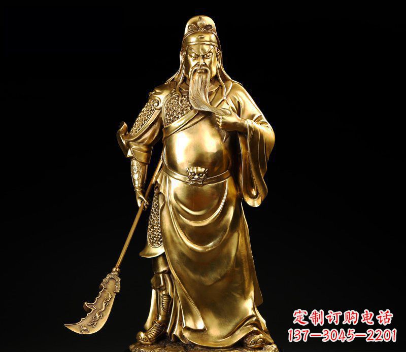 温州武圣握刀关公铜雕