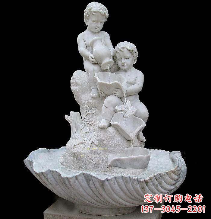 温州西方儿童喷泉石雕