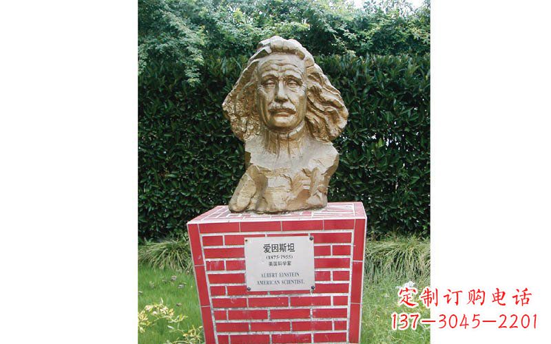 温州西方名人爱因斯坦头像铜雕