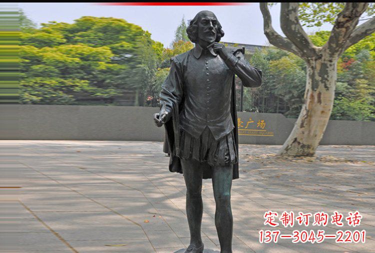 温州西方名人莎士比亚铜雕