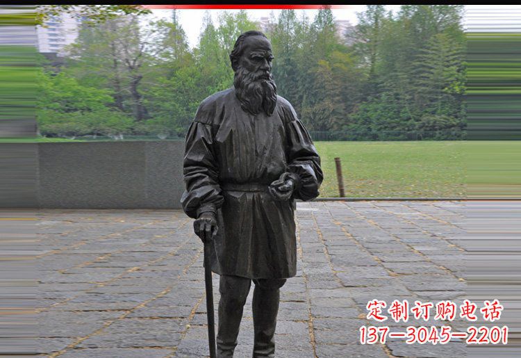 温州西方名人托尔斯泰铜雕