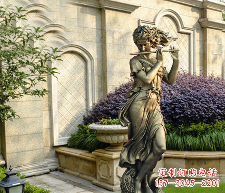 温州西方女人别墅景观铜雕塑