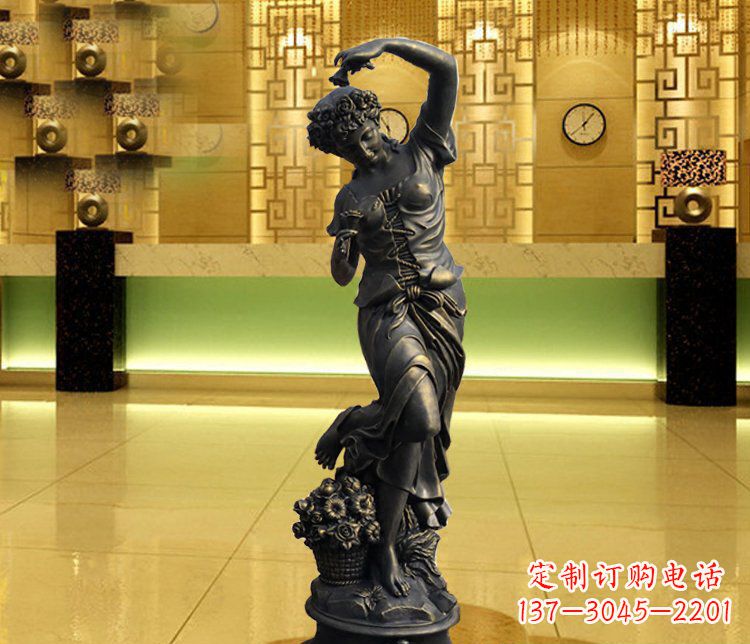 温州西方女人别墅景观铜雕