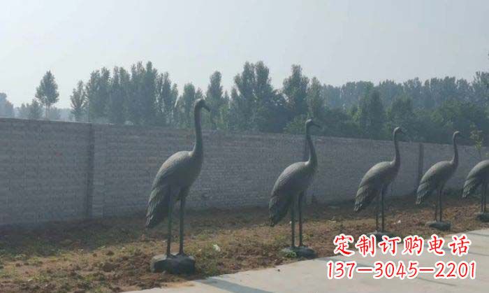 温州仙鹤抽象铜雕 (2)