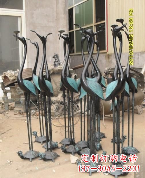 温州仙鹤动物铜雕