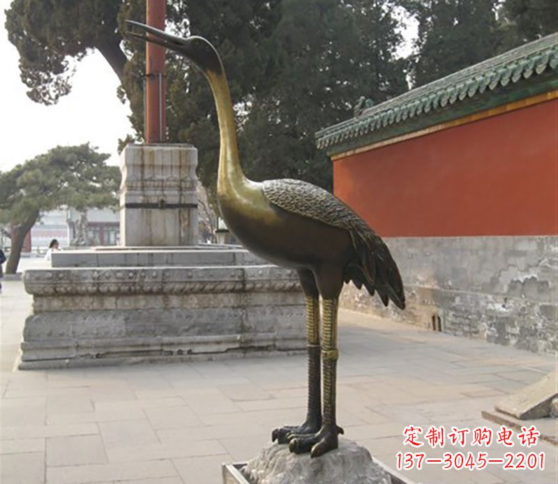 温州仙鹤动物铜雕 (2)