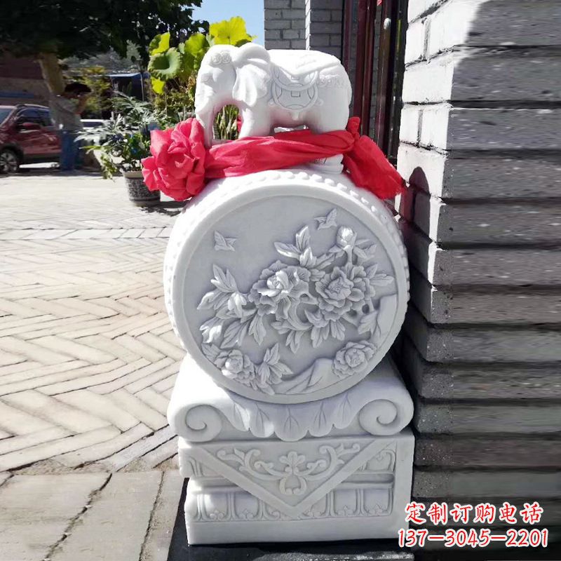 温州仙鹤石雕门墩