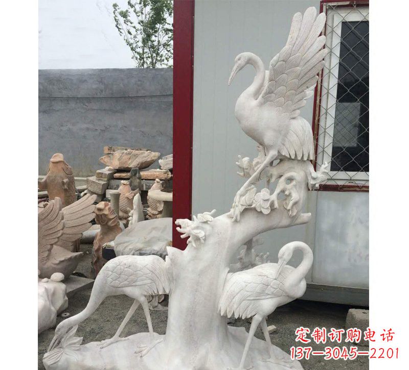 温州仙鹤松树石雕