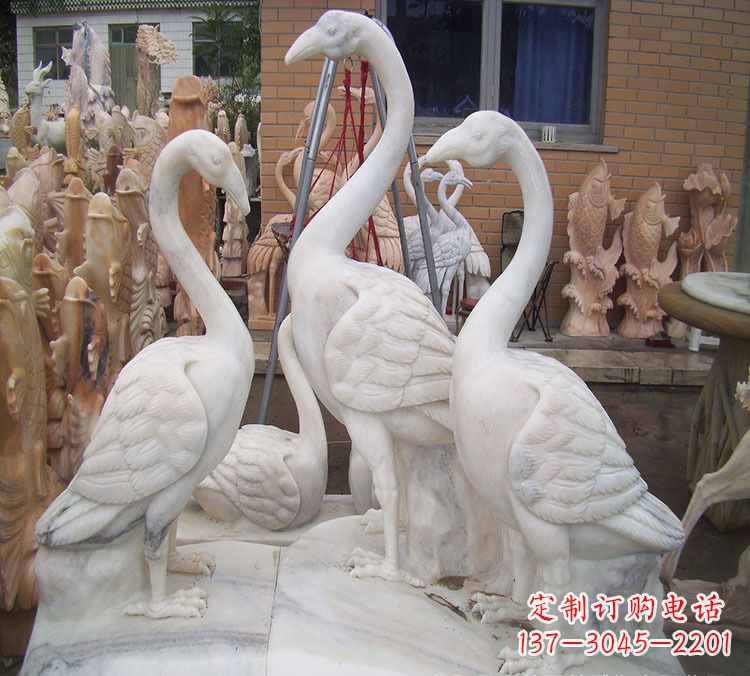 温州仙鹤衔树枝 石雕
