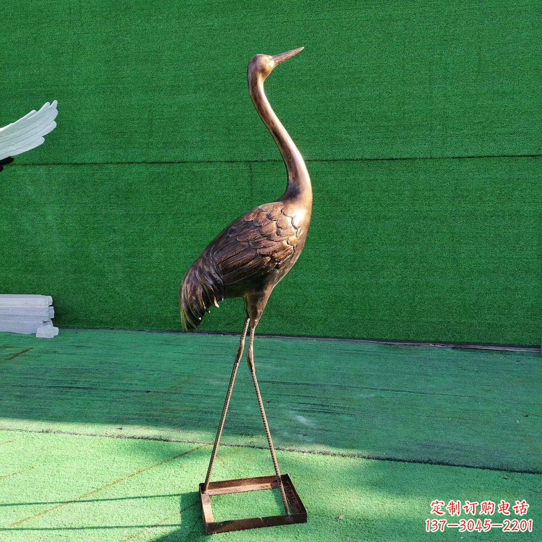 温州仙鹤衔芝铜雕