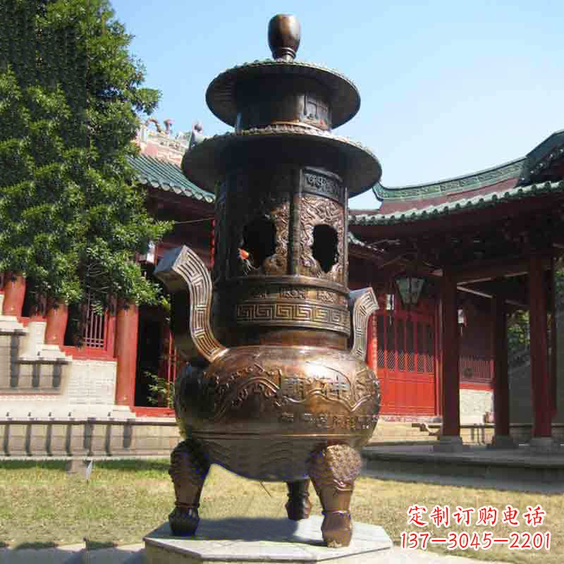 温州现代铜制香炉铜雕香炉