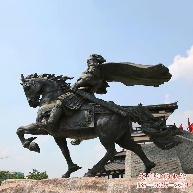 温州项羽骑马铜雕景观雕塑-景区景点历史名人西楚霸王雕像