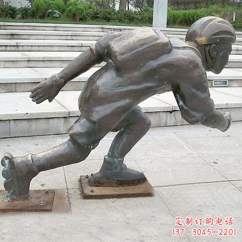 温州小孩滑旱冰广场人物运动雕塑