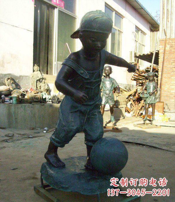温州小孩玩耍青铜人物铜雕