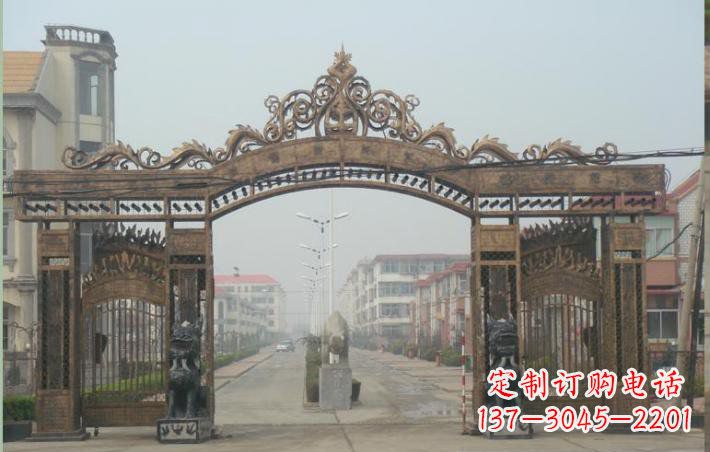 温州小区不锈钢门口牌坊雕塑
