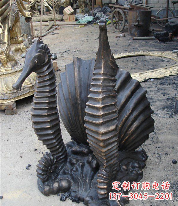 温州小区动物海马铜雕