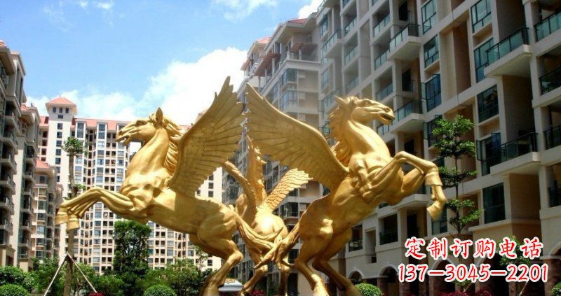 温州小区飞马动物铜雕