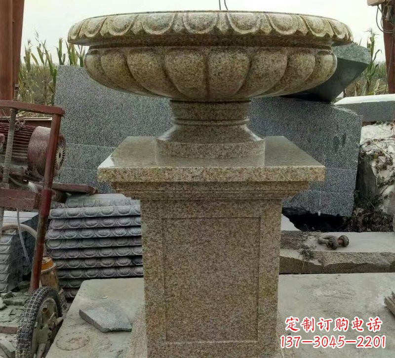 温州小区花岗岩花盆雕塑
