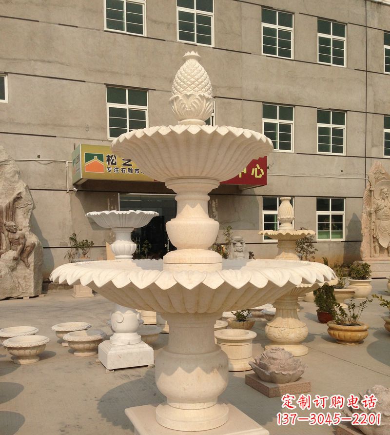 温州小区景观菠萝式喷泉石雕