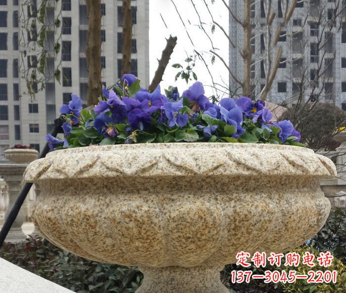温州小区景观大理石花盆石雕