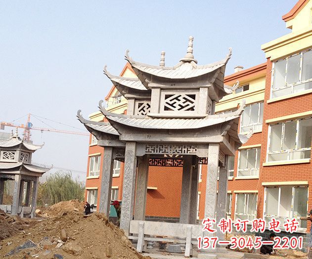 温州小区景观大理石凉亭石雕