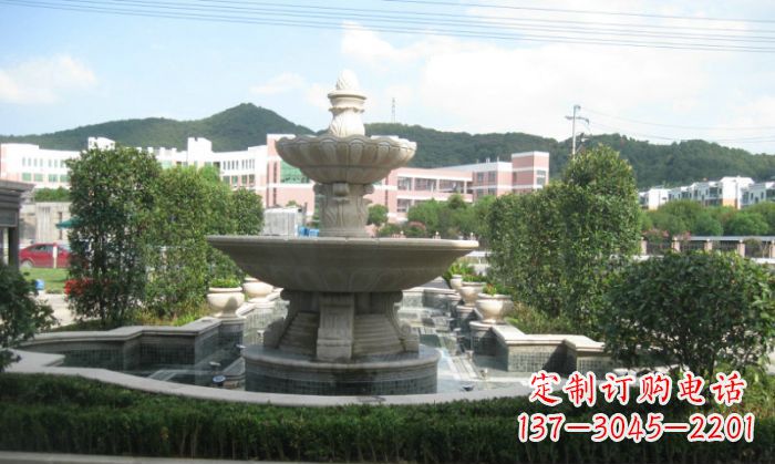 温州小区景观大理石喷泉石雕 (2)