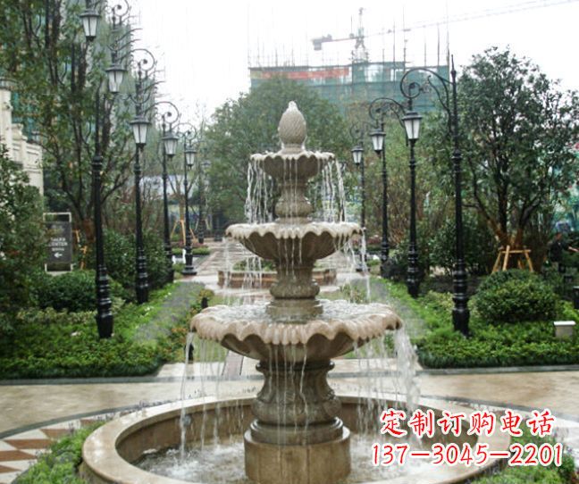 温州小区景观大理石喷泉石雕 (4)
