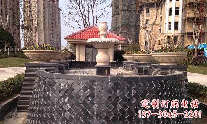 温州小区景观大理石喷泉石雕 (3)