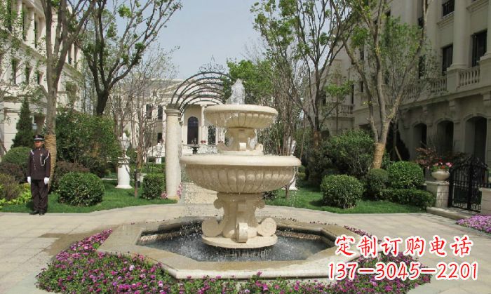 温州小区景观大理石喷泉石雕 (7)