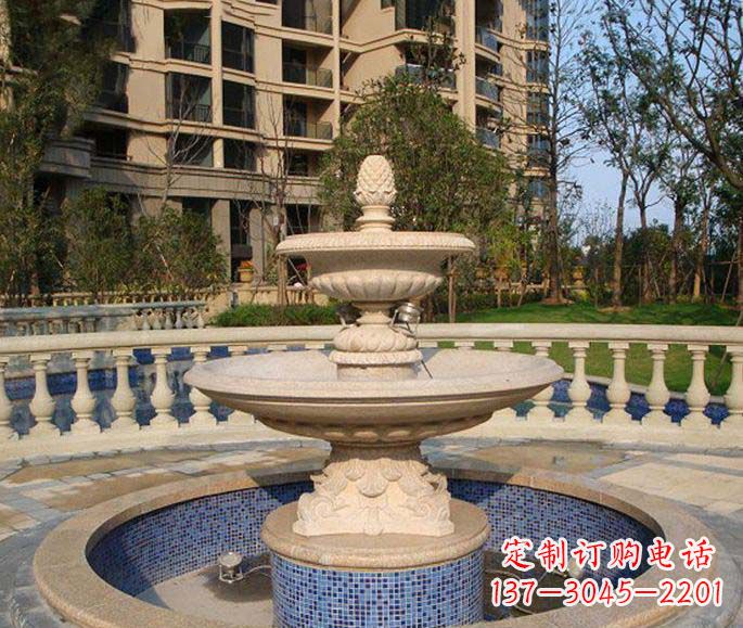 温州小区景观多层喷泉石雕