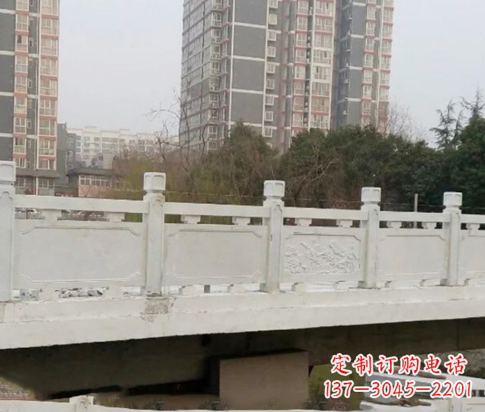 温州小区景观汉白玉石雕栏板 (2)