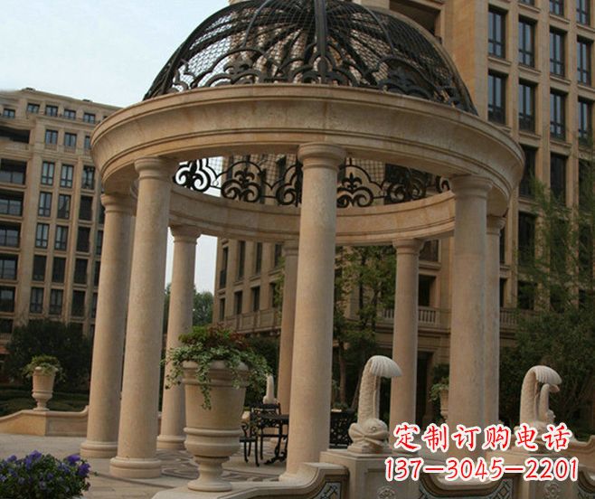 温州小区景观欧式石雕凉亭