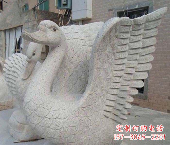 温州小区景观天鹅石雕喷泉