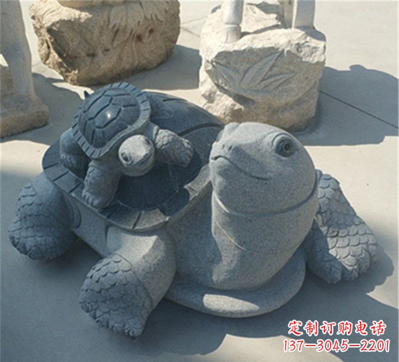 温州小区母子乌龟石雕