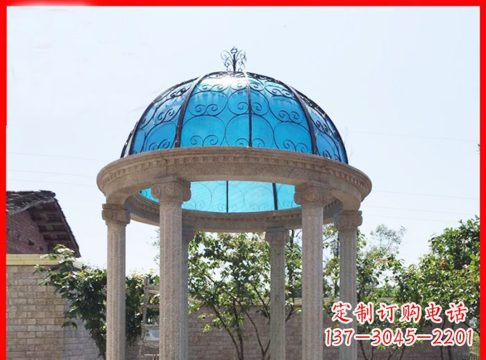 温州小区欧式圆顶凉亭石雕_2