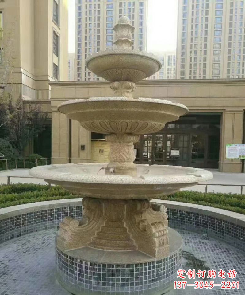 温州小区喷泉石雕 (2)