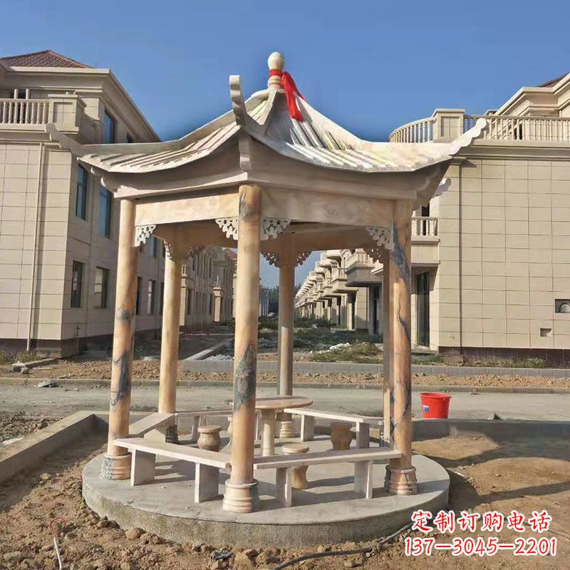温州小区庭院石雕凉亭
