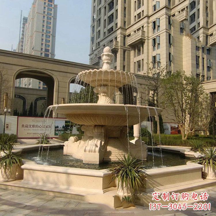 温州小区庭院石雕欧式喷泉