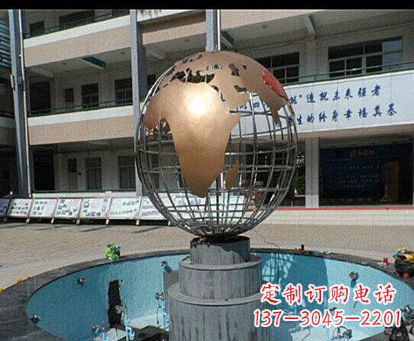 温州校园不锈钢地球喷泉雕塑