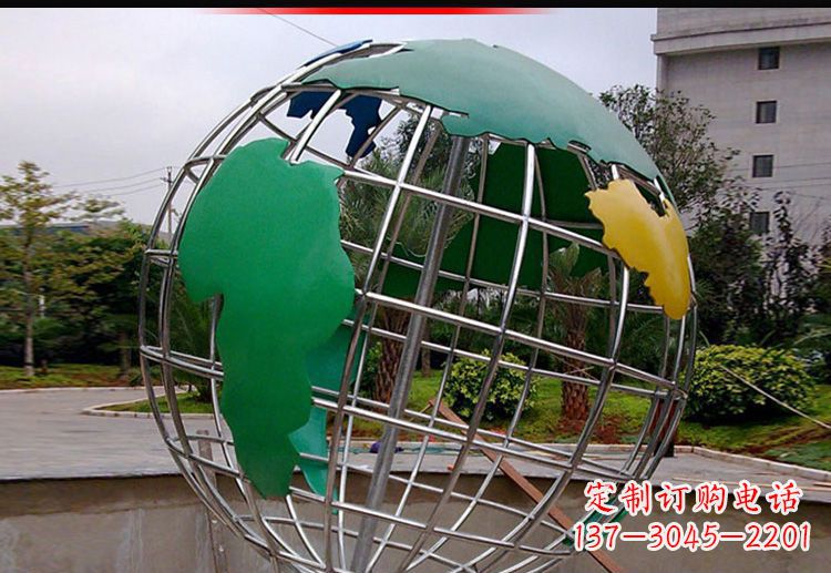 温州校园不锈钢地球仪造型雕塑