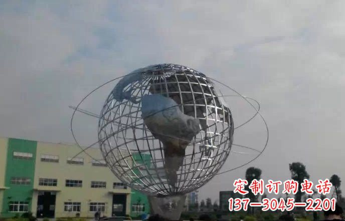 温州校园不锈钢地球仪雕塑222