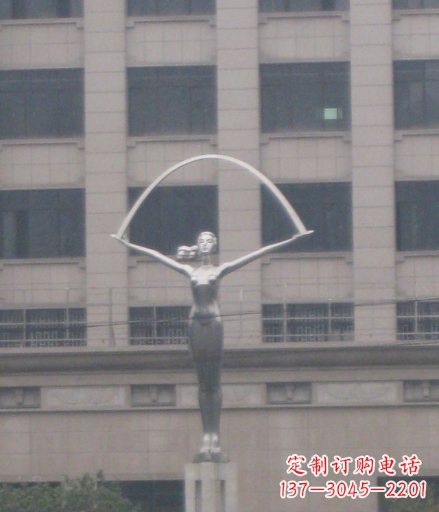 温州校园不锈钢女孩雕塑