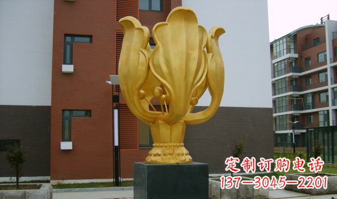 温州校园不锈钢紫荆花雕塑