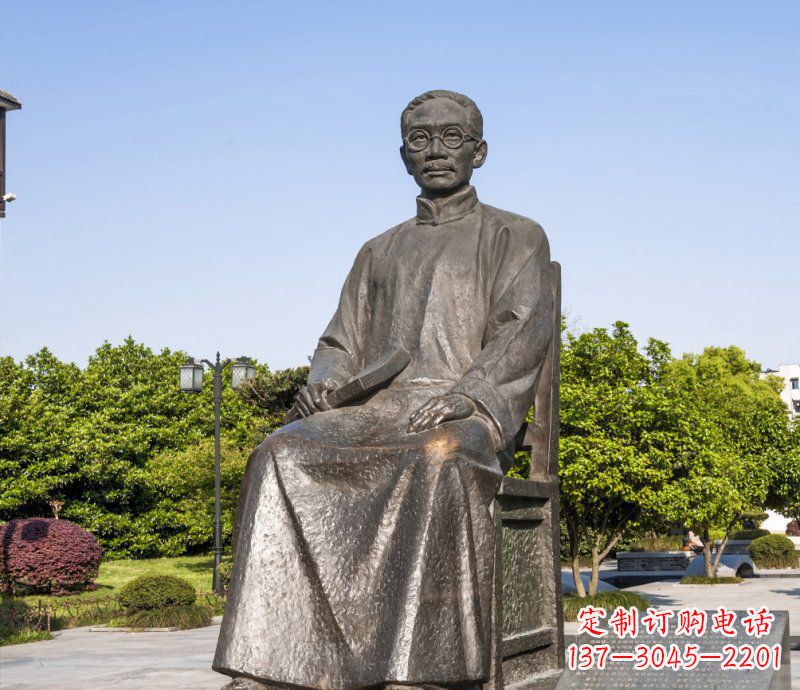 温州校园蔡元培名人铜雕