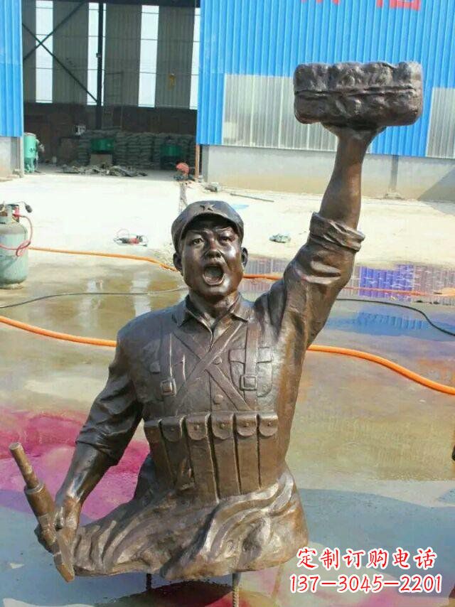 温州校园董存瑞名人铜雕