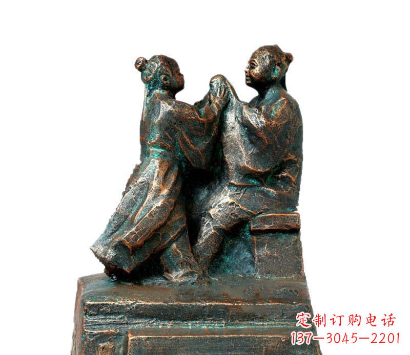 温州校园古代孔融让梨人物铜雕