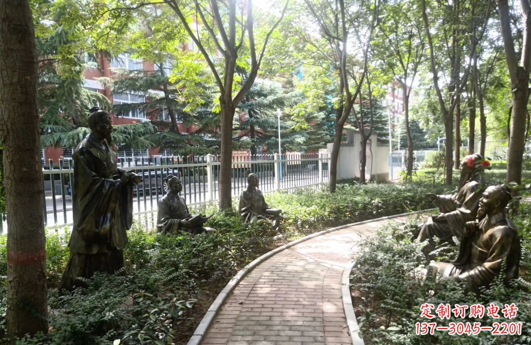 温州校园古代名人孔子讲学铜雕