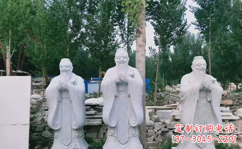 温州校园古代名人伟人孔子石雕