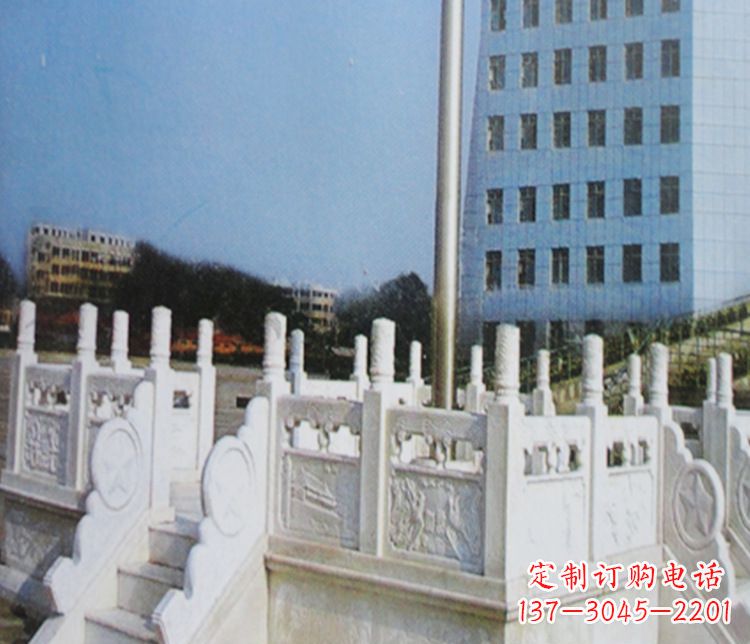 温州校园汉白玉升旗台景观石雕